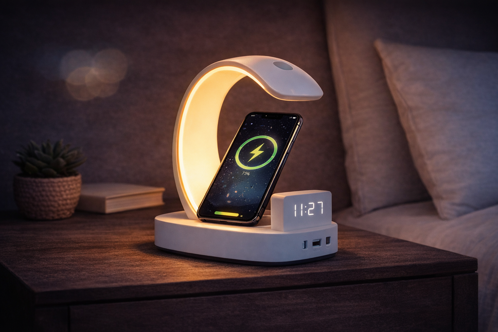 G-Shape LED Lamp with Wireless Charger