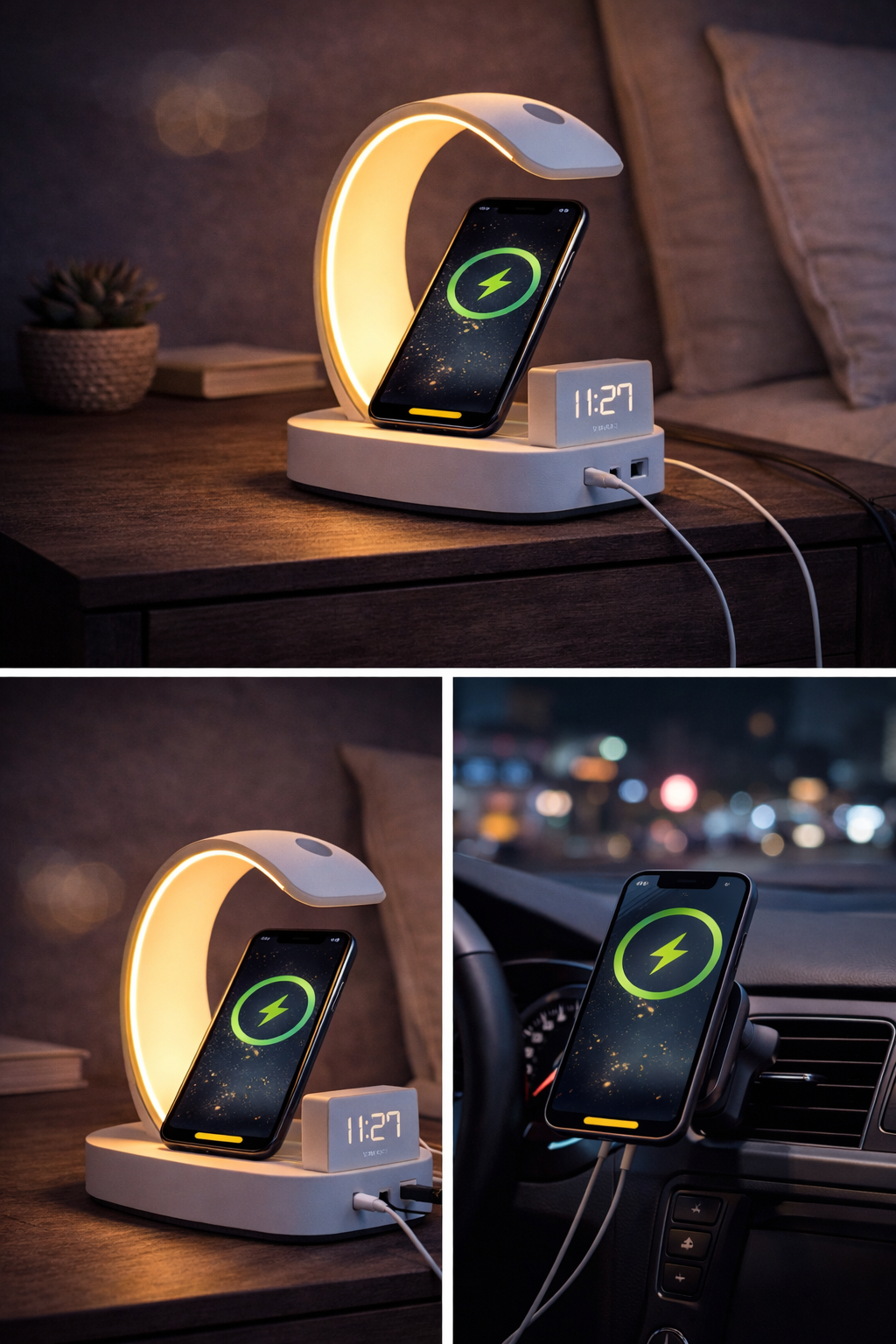 G-Shape LED Lamp with Wireless Charger